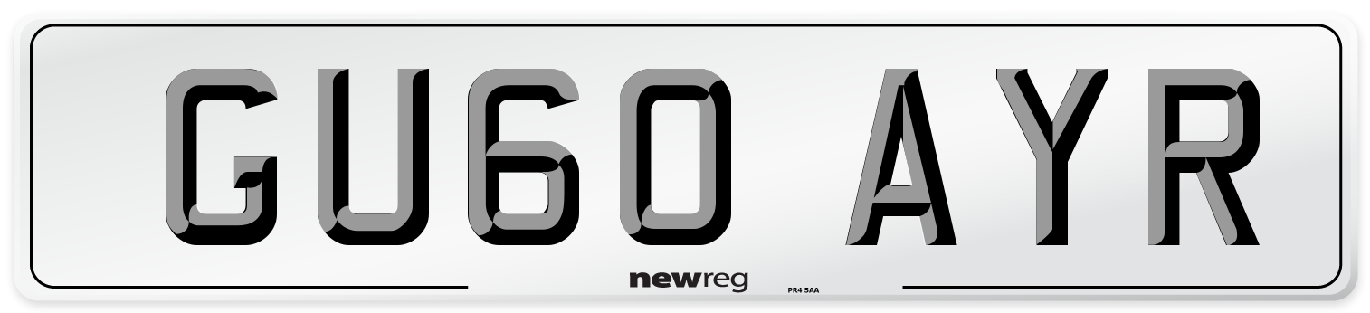 GU60 AYR Number Plate from New Reg